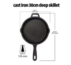 Set De Utensilios Pit Boss De Hierro Fundido 6 Set De Utensilios Pit Boss De Hierro Fundido -Napoleonr Ventas 30cm deep skillet Front Dimensions Resized