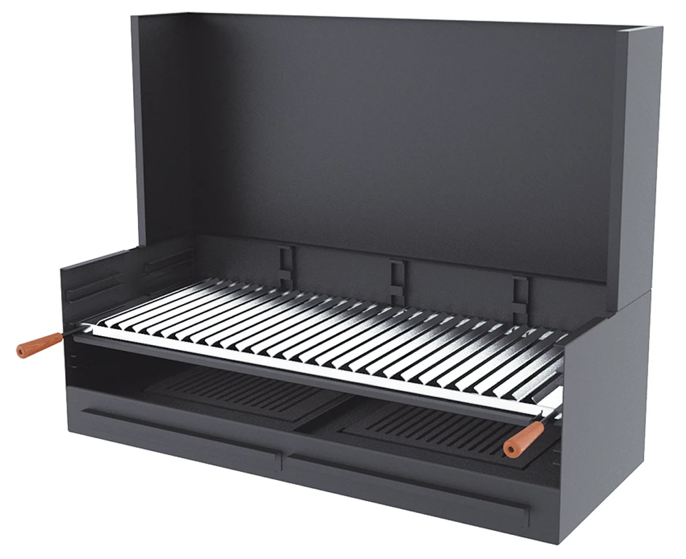 Barbacoa Carbón Y Leña 100 Cm Con Paravaientos 1 Barbacoa Carbón Y Leña 100 Cm Con Paravaientos