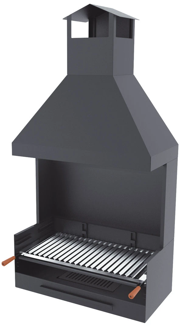 Barbacoa Carbón Y Leña 80 Cm Con Chimenea 1 Barbacoa Carbón Y Leña 80 Cm Con Chimenea