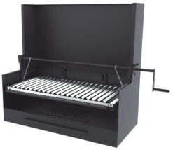 Barbacoa Carbón Y Leña 80 Cm Con Paravaientos Y Elevador