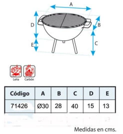 IMEX Barbacoa De Mesa Redonda 30 Cm. -Napoleonr Ventas Barbacoa de Mesa Redonda 30 cm 3