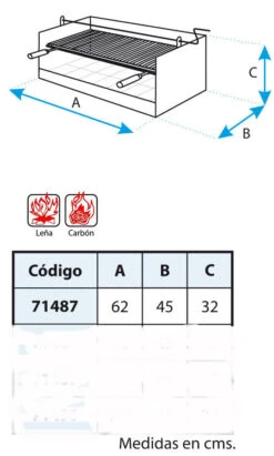 Cajon Barbacoa Argentina 62 Cm. Con Elevador -Napoleonr Ventas Cajon Barbacoa Argentina 62 cm con Elevador 3