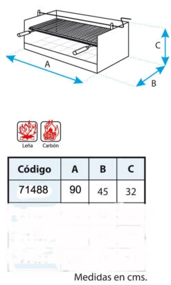 Cajon Barbacoa Argentina 90 Cm. Con Elevador -Napoleonr Ventas Cajon Barbacoa Argentina 90 cm con Elevador 3