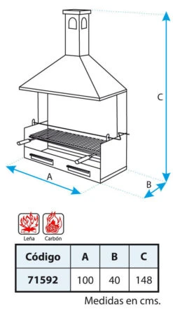 Cajon Barbacoa Con Chimenea Extra Grande -Napoleonr Ventas Cajon Barbacoa con Chimenea Extra Grande 3